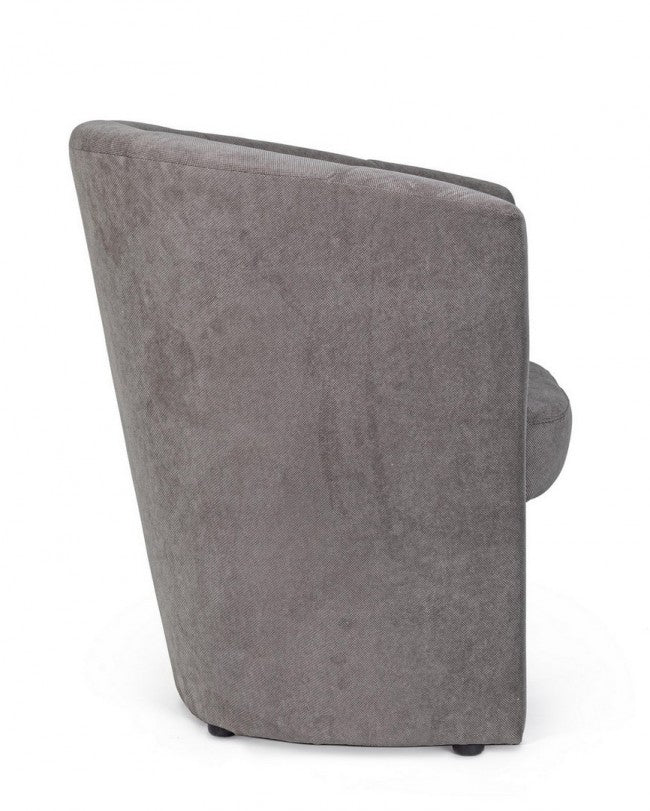Sillón de madera y tela Gris Oscuro BELICE 64,5x63x h76 cm