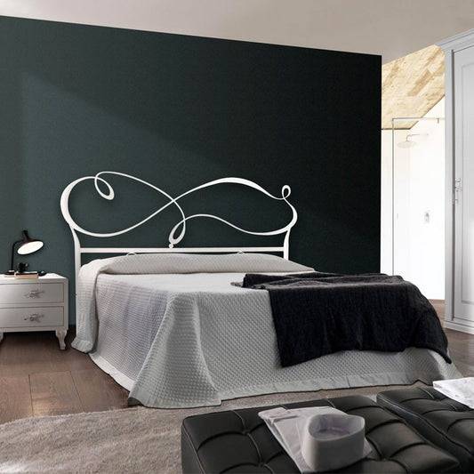 Cama doble de hierro con estructura de hierro blanco NUVOLA 186x208x h126 cm