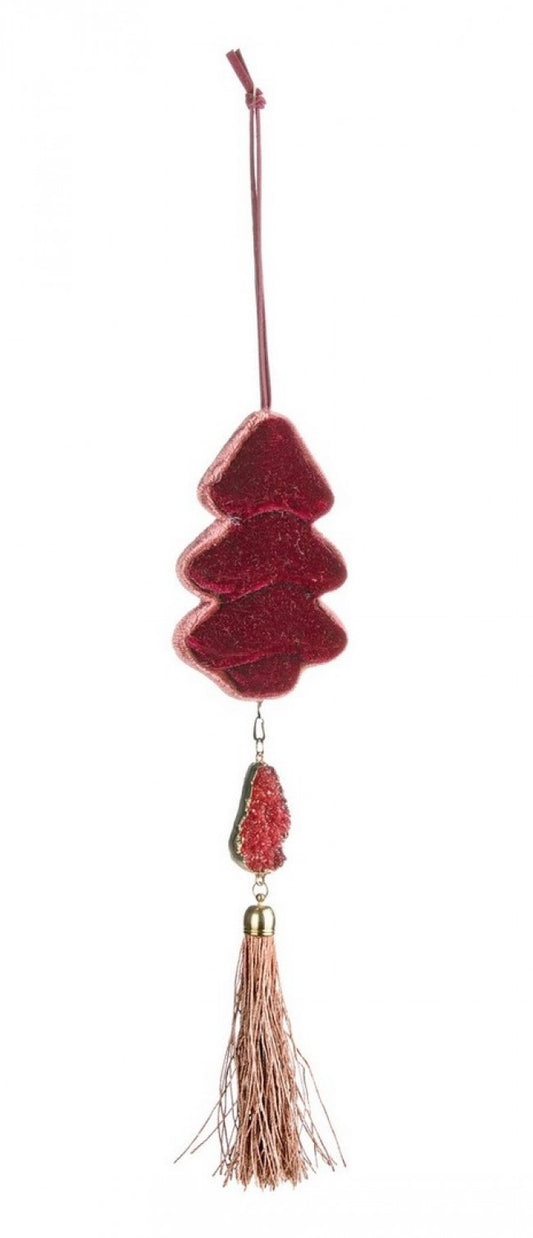 6x Colgante navideño de pino rojo