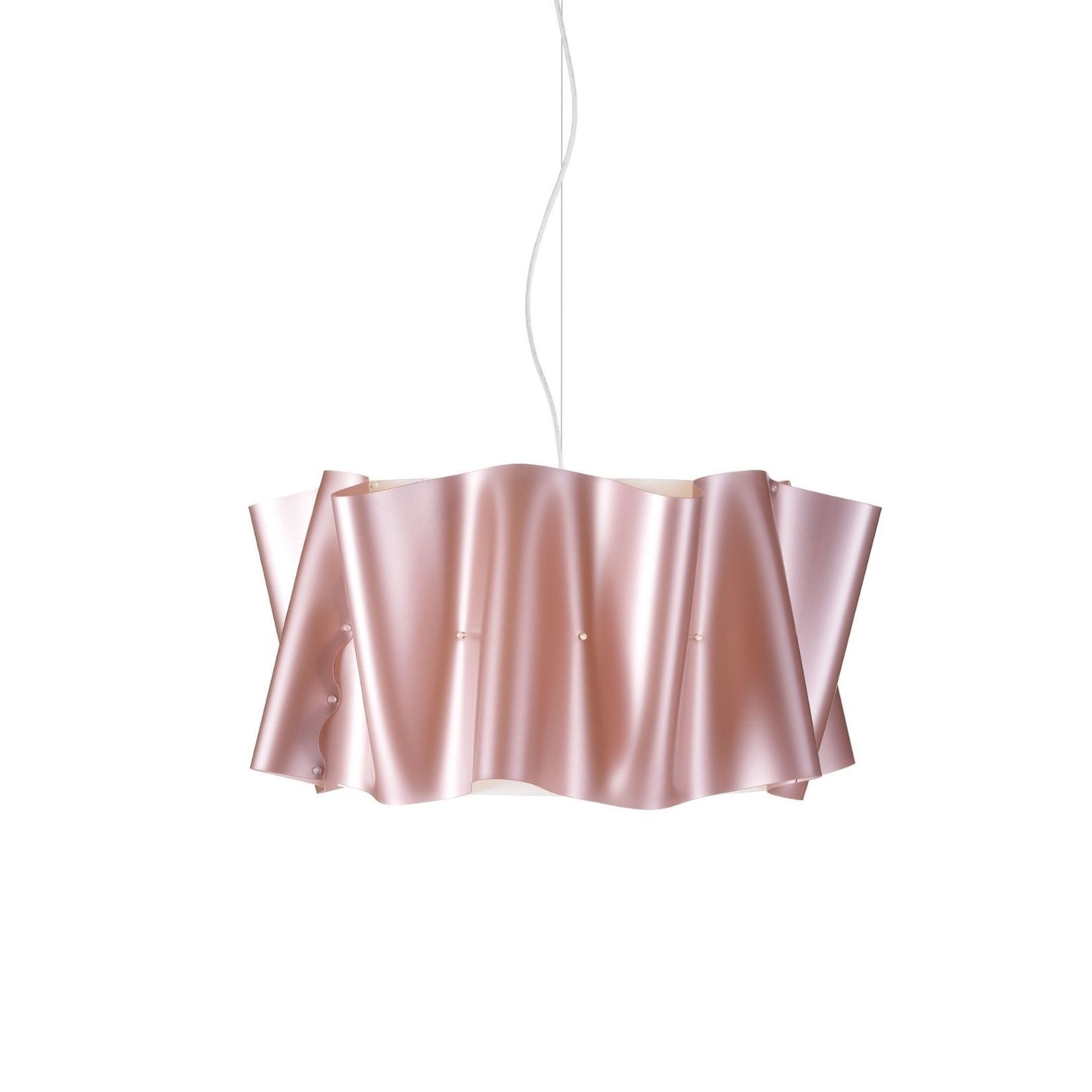 Suspensión de metal rosa en metal cromado cm. 50 x 27h