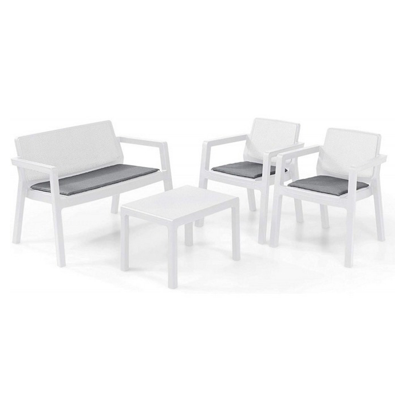 Conjunto de salón exterior Keter Emily Lounge blanco