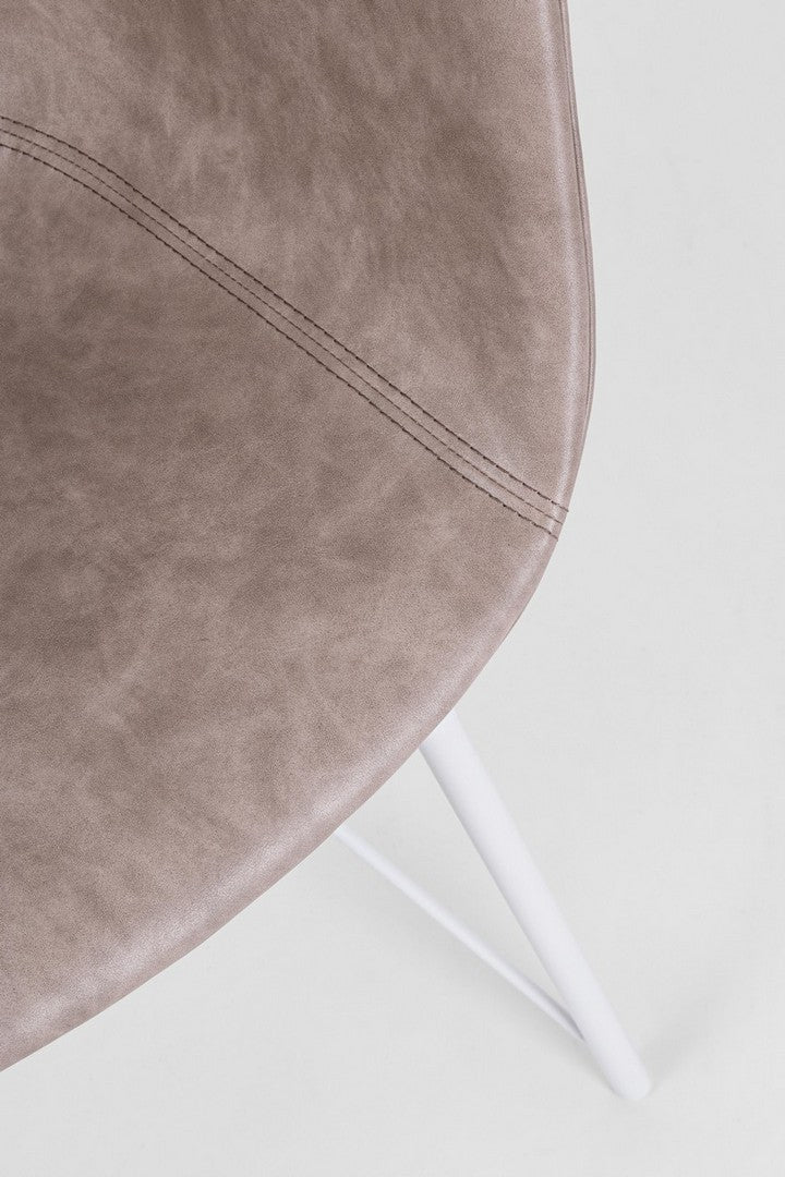 Silla Warhol vintage ecopiel blanco beige 59 x 54,5 x 80 cm