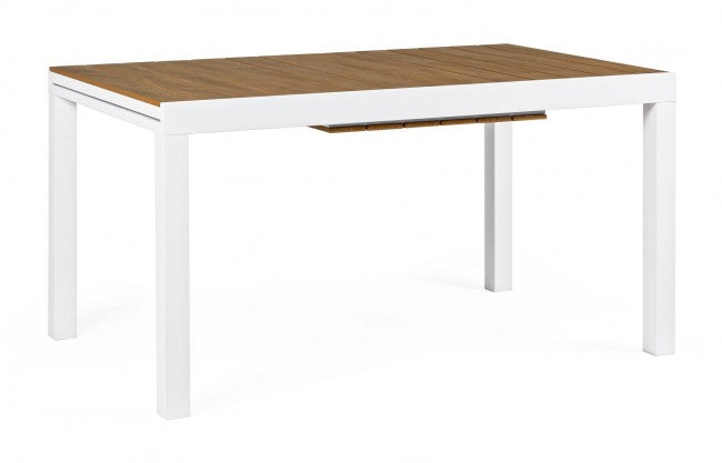 Mesa extensible 140-200x90 blanca en aluminio