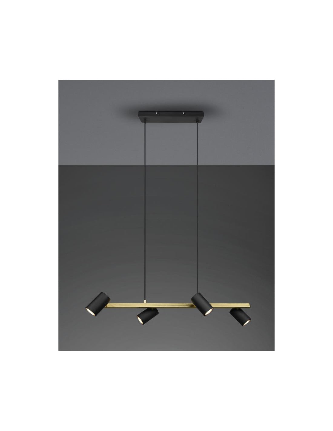 Suspensión Negra 4 Focos Orientables GU10 Marley Trio Lighting