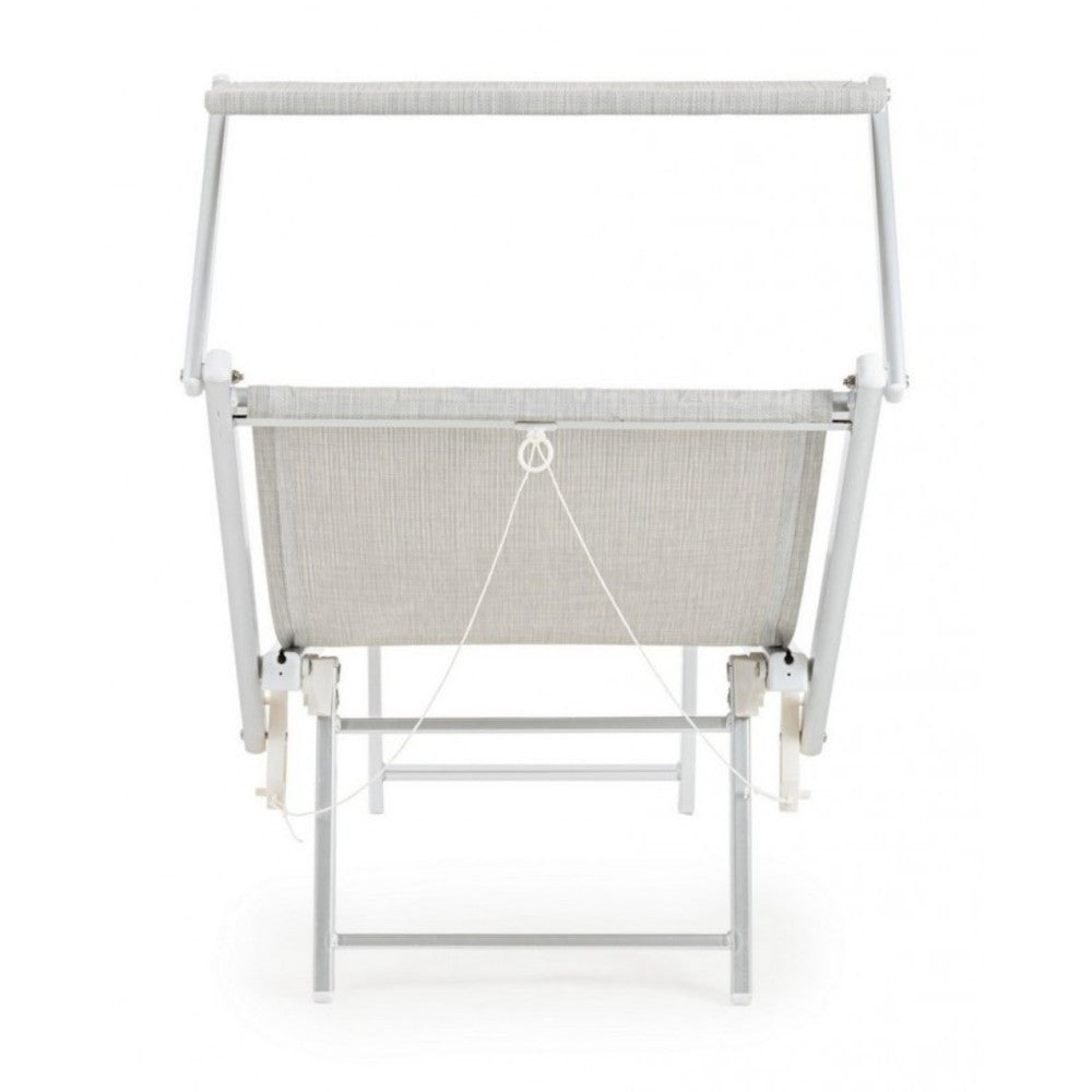 Tumbona plegable OCEAN en aluminio gris.
