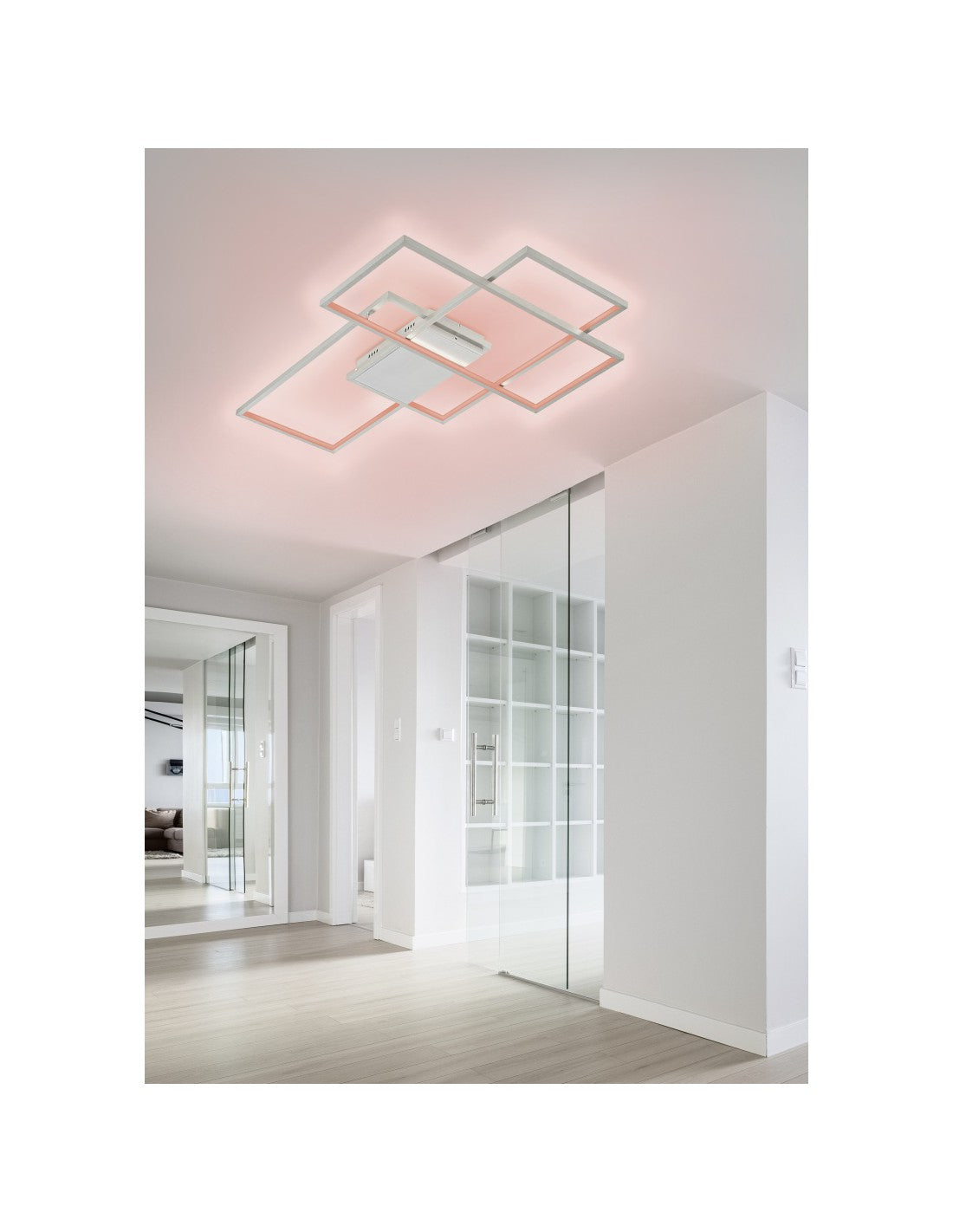 Plafón LED Thiago 3 Rectángulos L114 cm Nichel Trio Lighting