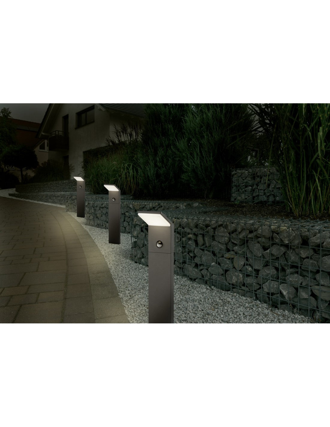 Bolardo LED para exterior Pearl IP54 Antracita H50 cm Sensor de movimiento Trio Lighting