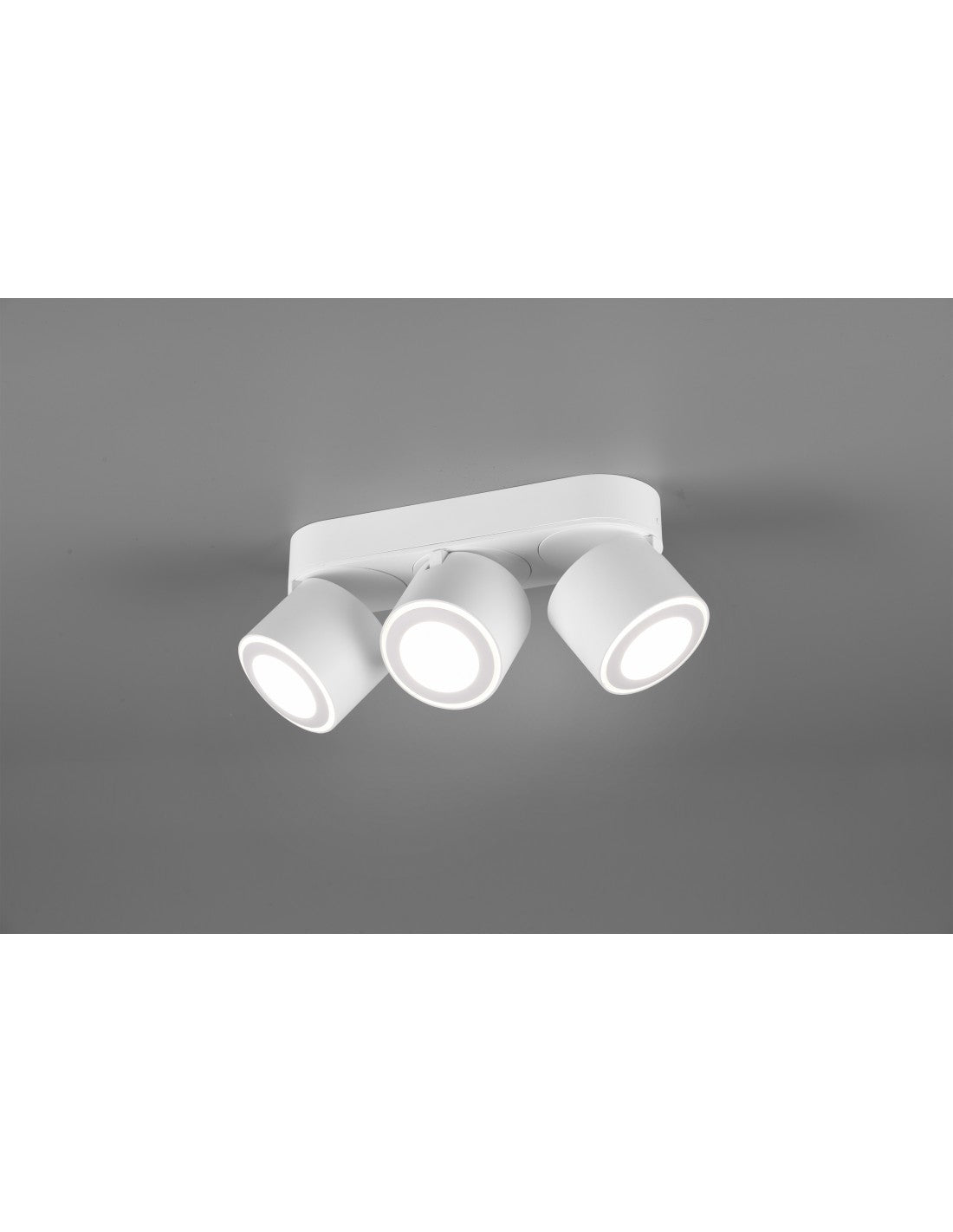 Lámpara de techo 3 focos doble emisión LED L27 cm Taurus White Trio Lighting
