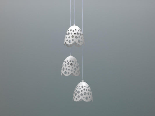 Lámpara colgante con pantalla de metal blanco D19,5xD19,5x125h cm