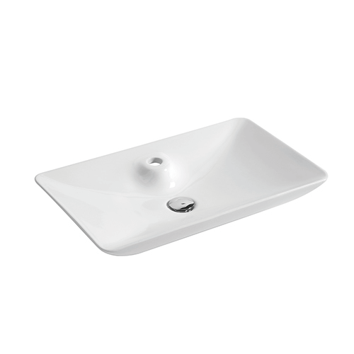 Lavabo sobre encimera blanco, mod. LA62, 64x40cm