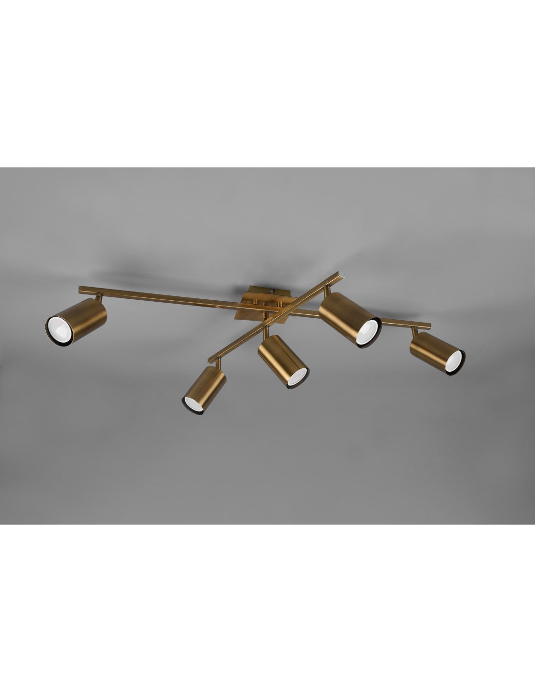 Lámpara de techo con 5 focos orientables Marley Aged Brass Trio Lighting