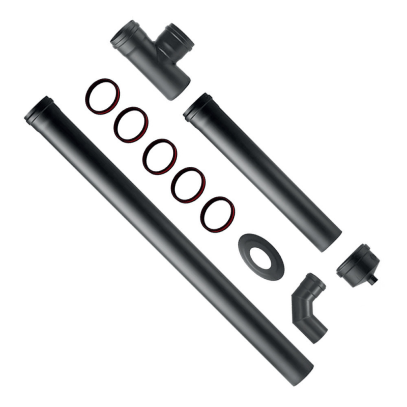 Kit de instalación para estufa de pellets de acero de 1,2 mm d.80 mm