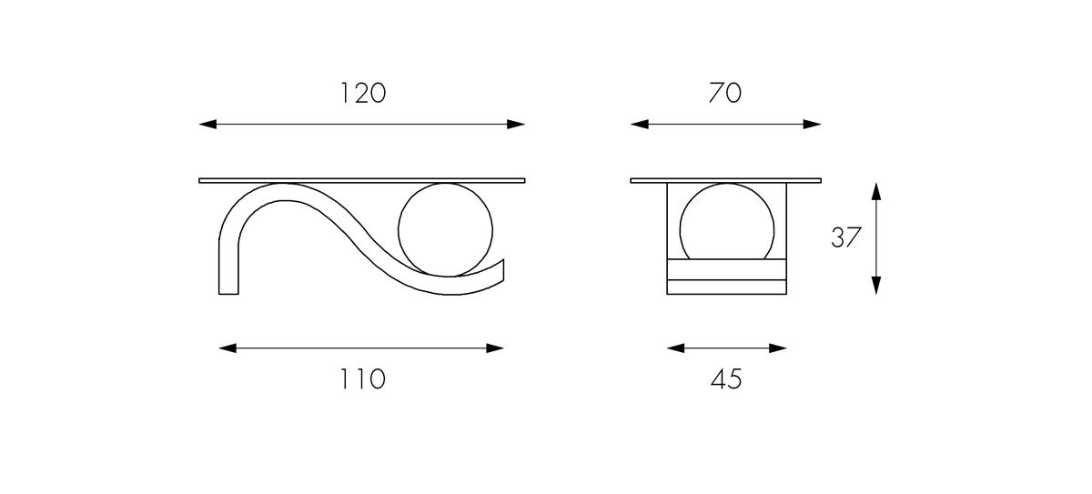 Mesa de centro beige transparente 70 cm x 120 cm Alt. 37 cm