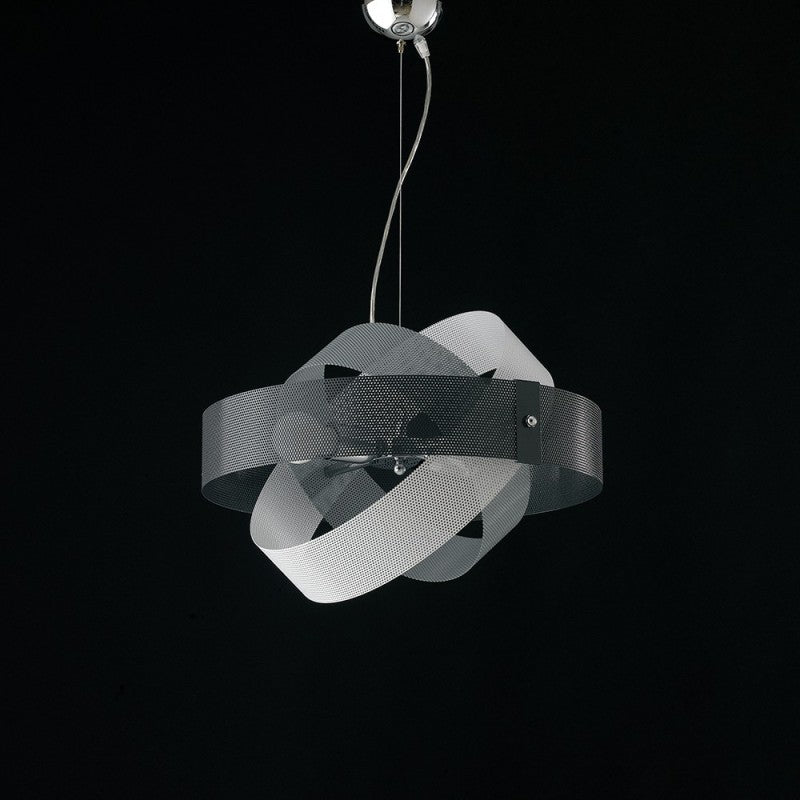 Lámpara colgante moderna gris blanco 2 luces diámetro 47x h13 cm