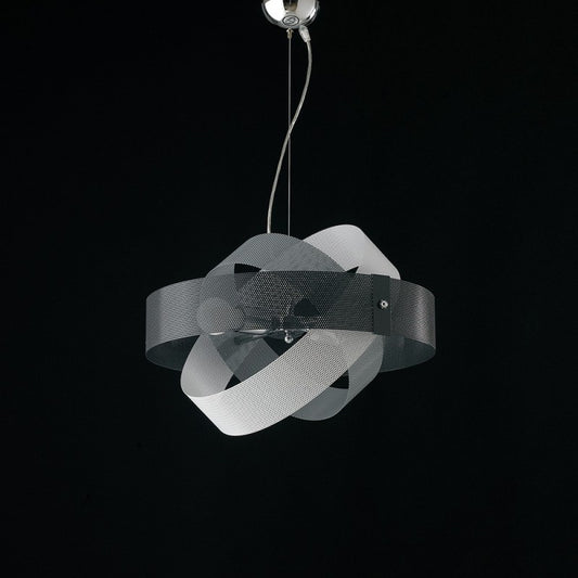 Lámpara colgante moderna gris blanco 2 luces diámetro 47x h13 cm