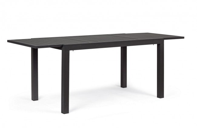 Mesa de exterior extensible en aluminio antracita 140-210x77x h75 cm