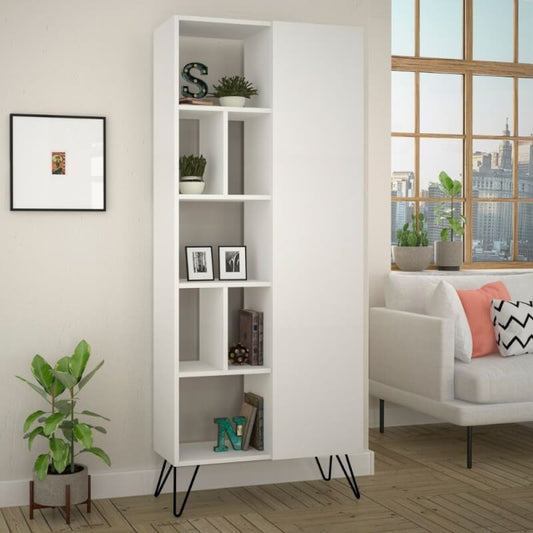 Librería Jedda con puerta blanca 80,6x191