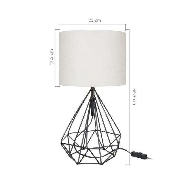 Lámpara de escritorio Negro Blanco urbano 25x h46,5 cm