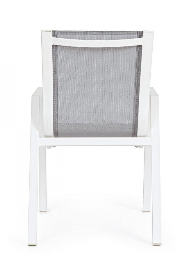 Silla Pelagius blanca con reposabrazos