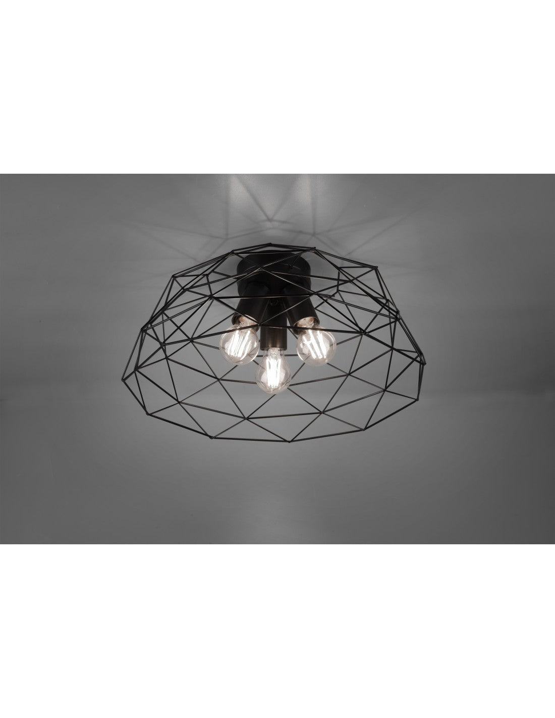 Lámpara de techo Haval Gabbia 3xE27 Negro Mate Ø45 cm Trio Lighting
