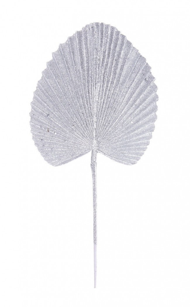12x Hoja de abanico plateada Al. 52 cm