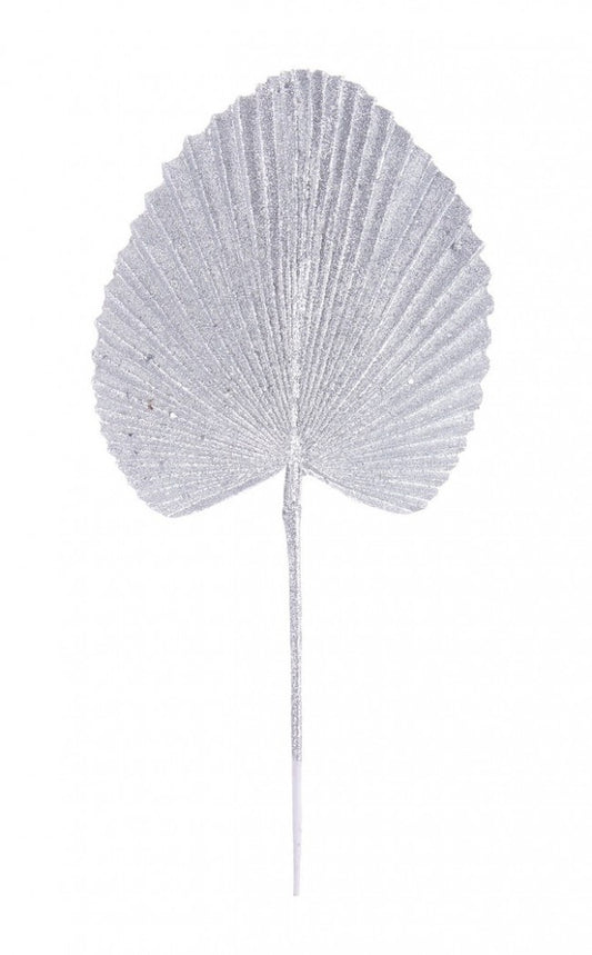 12x Hoja de abanico plateada Al. 52 cm