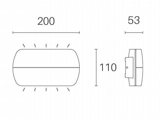 Aplique 5W+5W LED 4000K blanco línea almohada