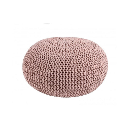 Diseño de mueble puf tejido rosa 80 cm