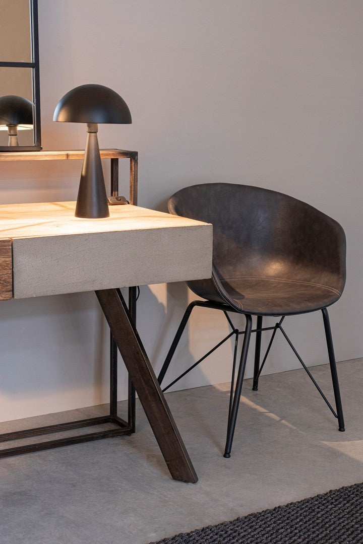 Silla Warhol vintage de ecopiel antracita