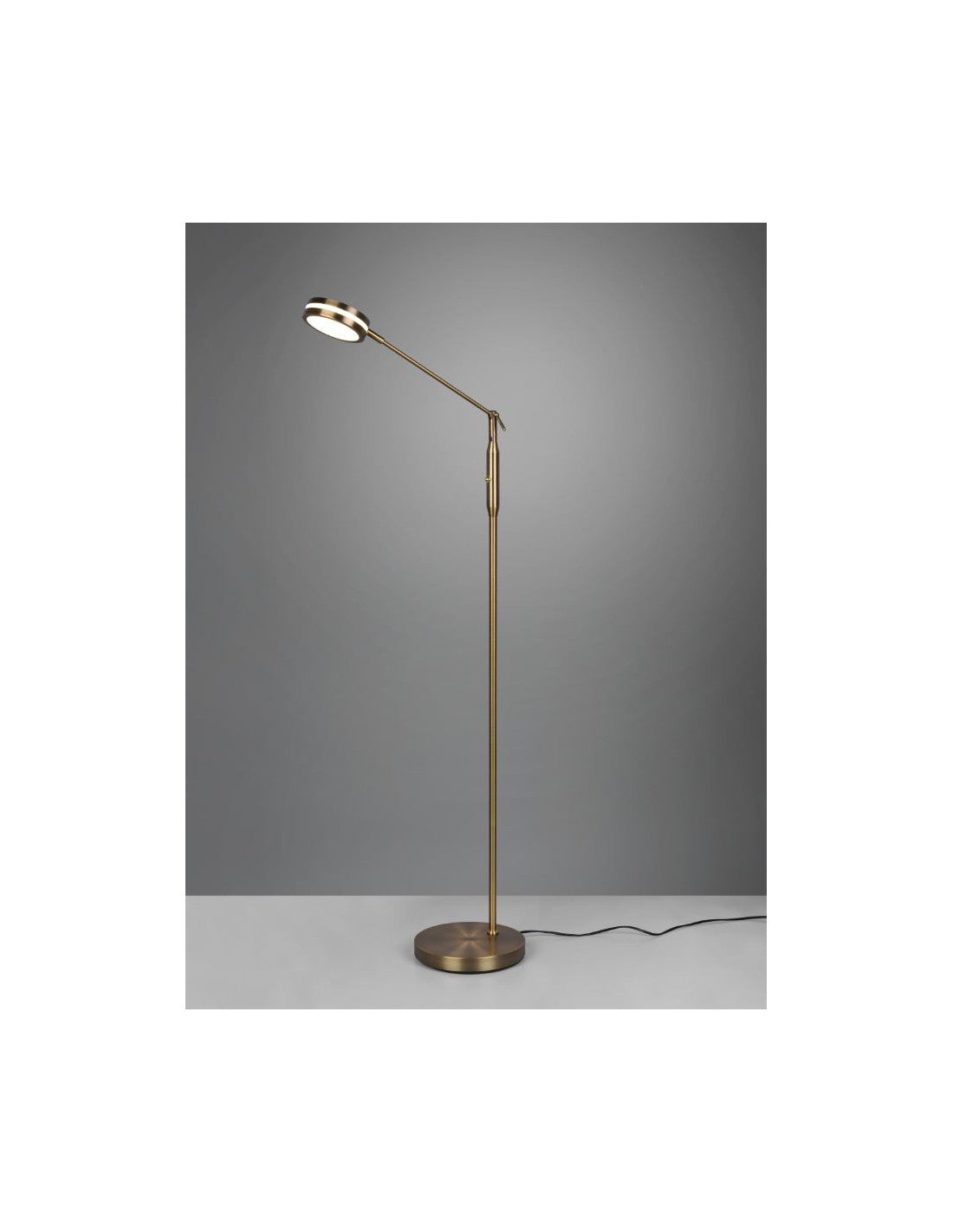Lámpara de pie Led Touch Disco ajustable Franklin Latón envejecido Trio Lighting