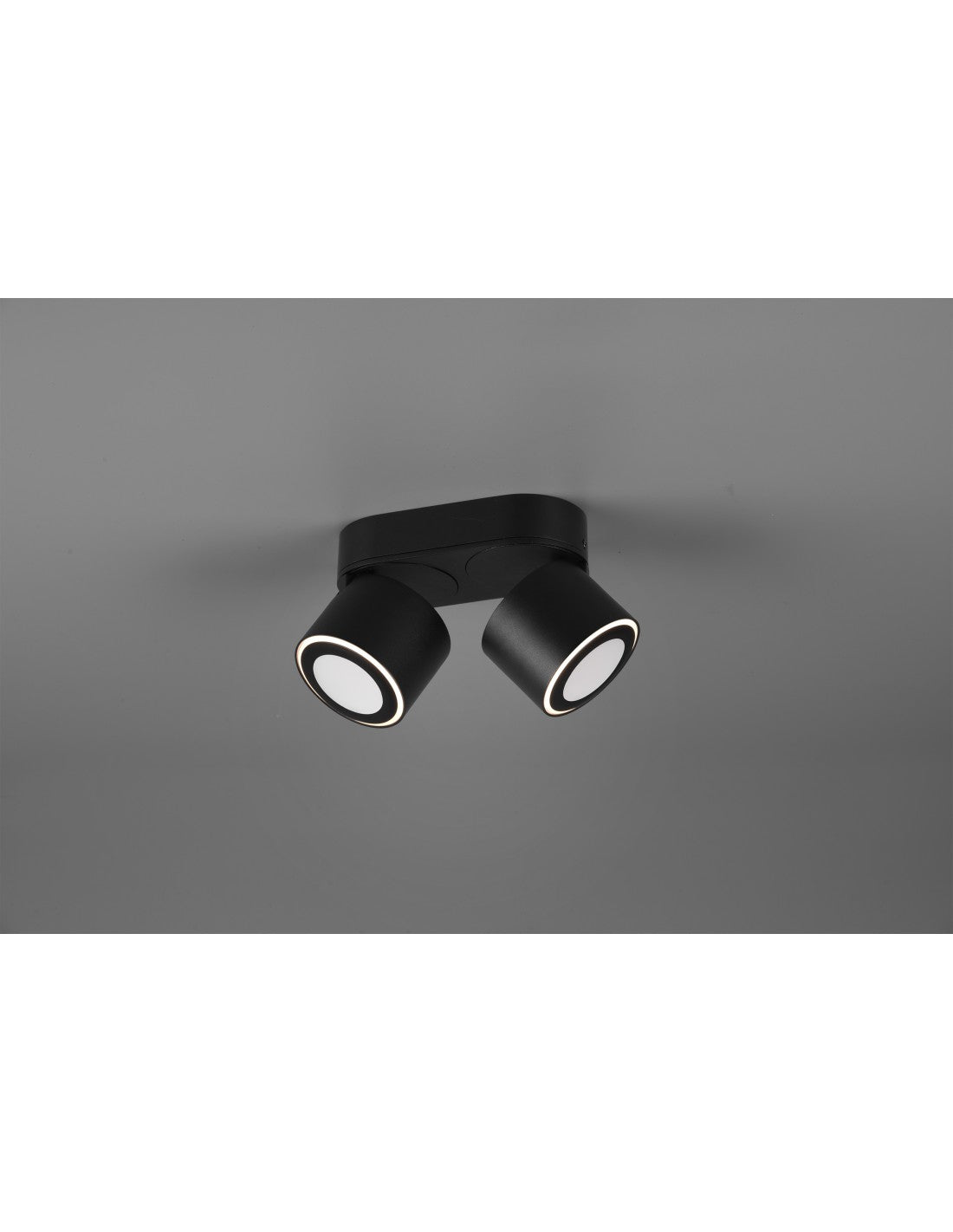 Lámpara de techo 2 focos LED de doble emisión L18 cm Taurus Black Trio Lighting