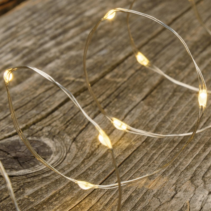 Cadena de 20 MicroLED de color blanco cálido