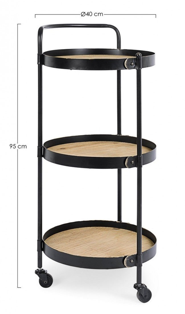 Carro Jerrod vintage de 3 estantes