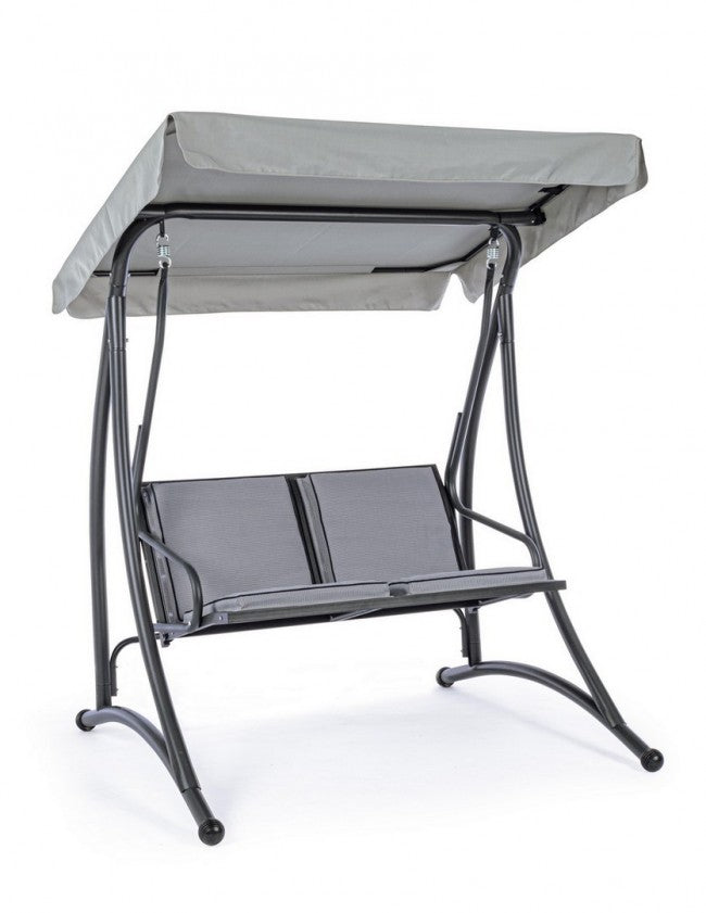 Columpio biplaza acero Antracita GRELY 145x120x h185 cm