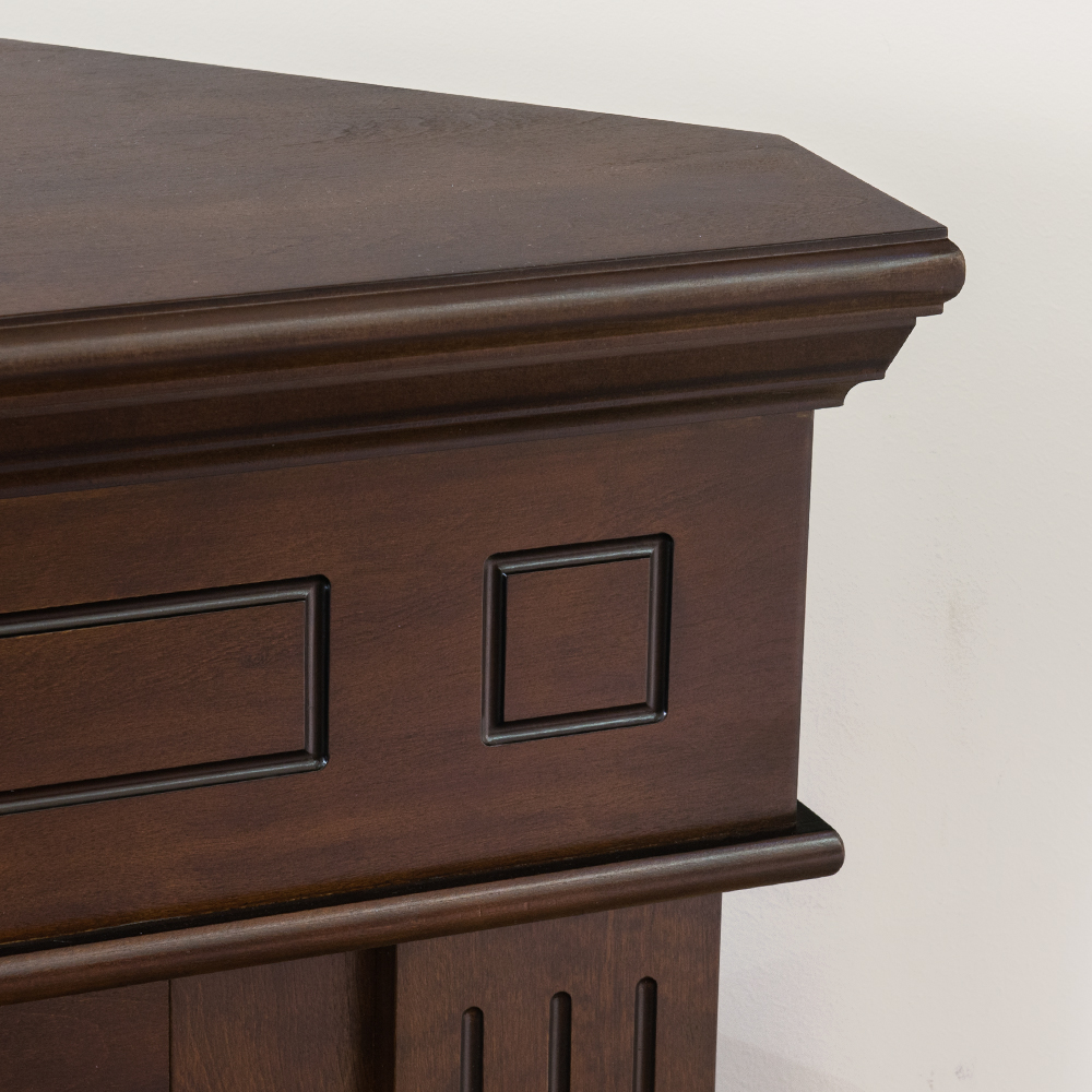 Chimenea de bioetanol de suelo de esquina biochimenea FORD Marrón L110 x P63 x H102