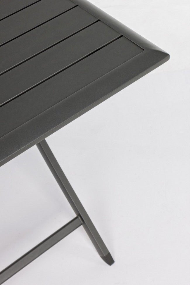 ELIN Mesa exterior plegable de aluminio antracita 70x70x h71 cm