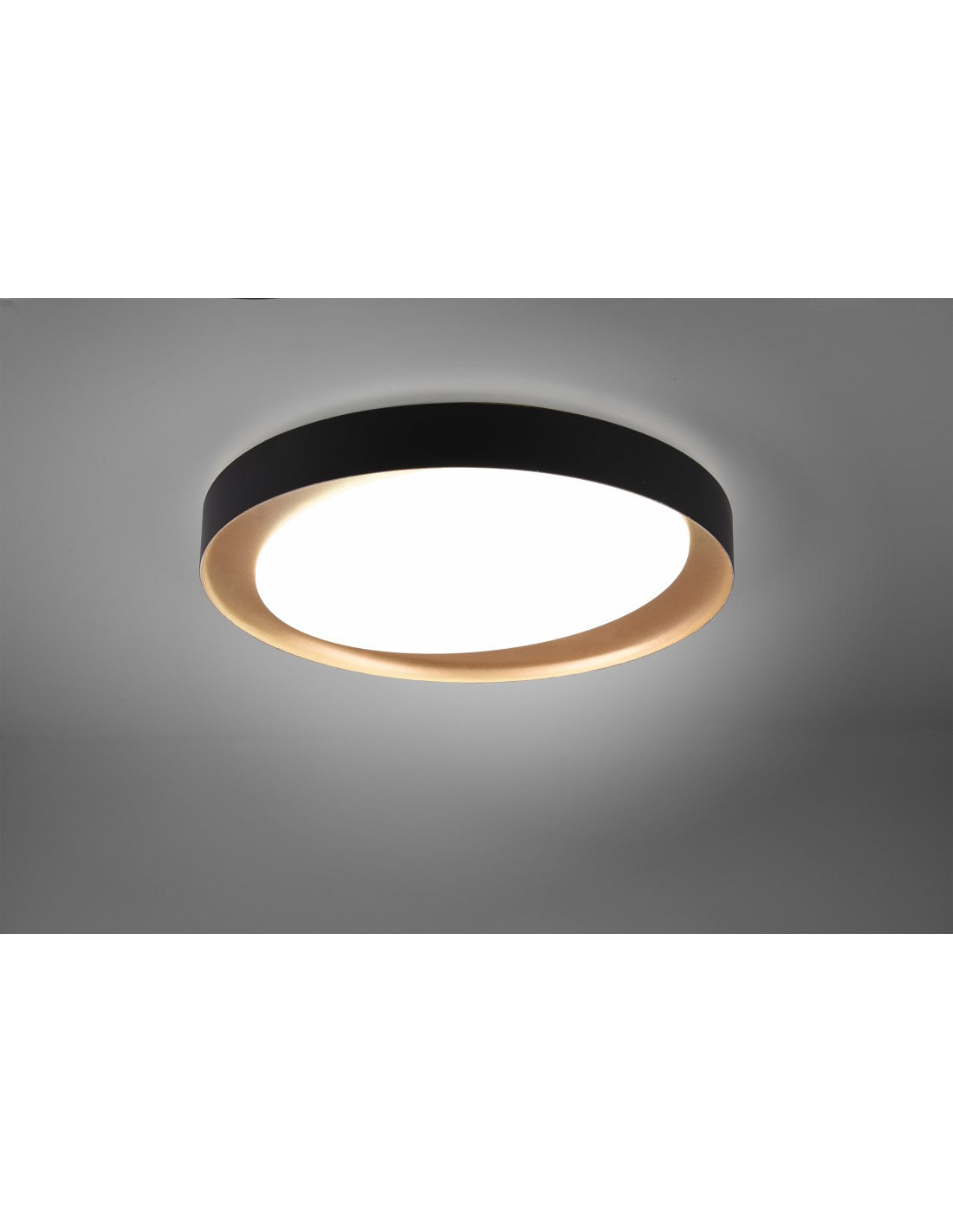 Lámpara de techo LED regulable Zeta Ø48 cm negro y dorado Trio Lighting