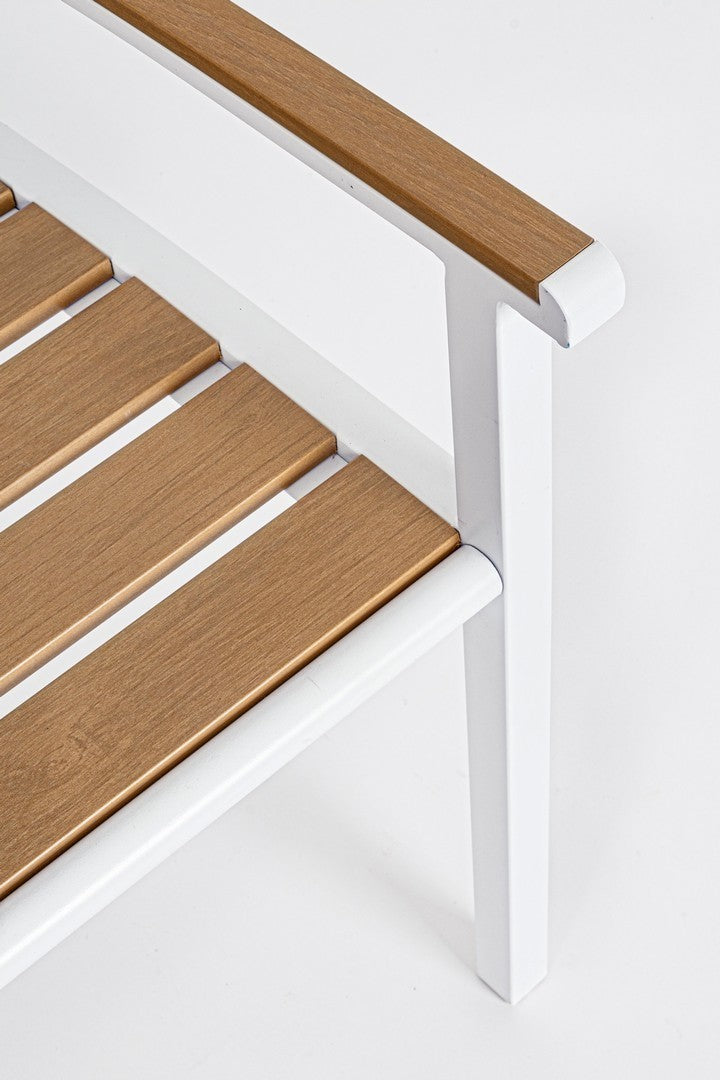 Banco de muebles de jardín blanco Isak