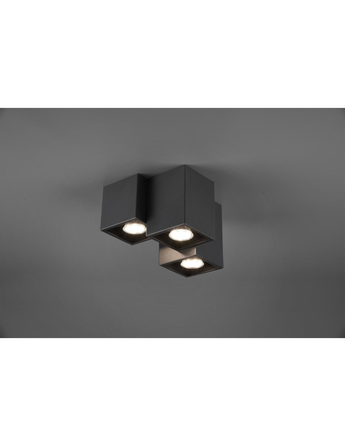 Lámpara de techo 3 Cubos GU10 Fernando Negro Mate Trio Lighting