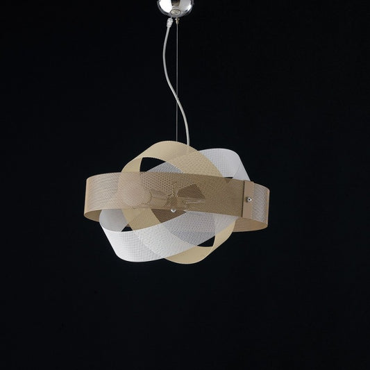 Lámpara colgante moderna en blanco gris paloma con 2 luces diámetro 47x h13 cm