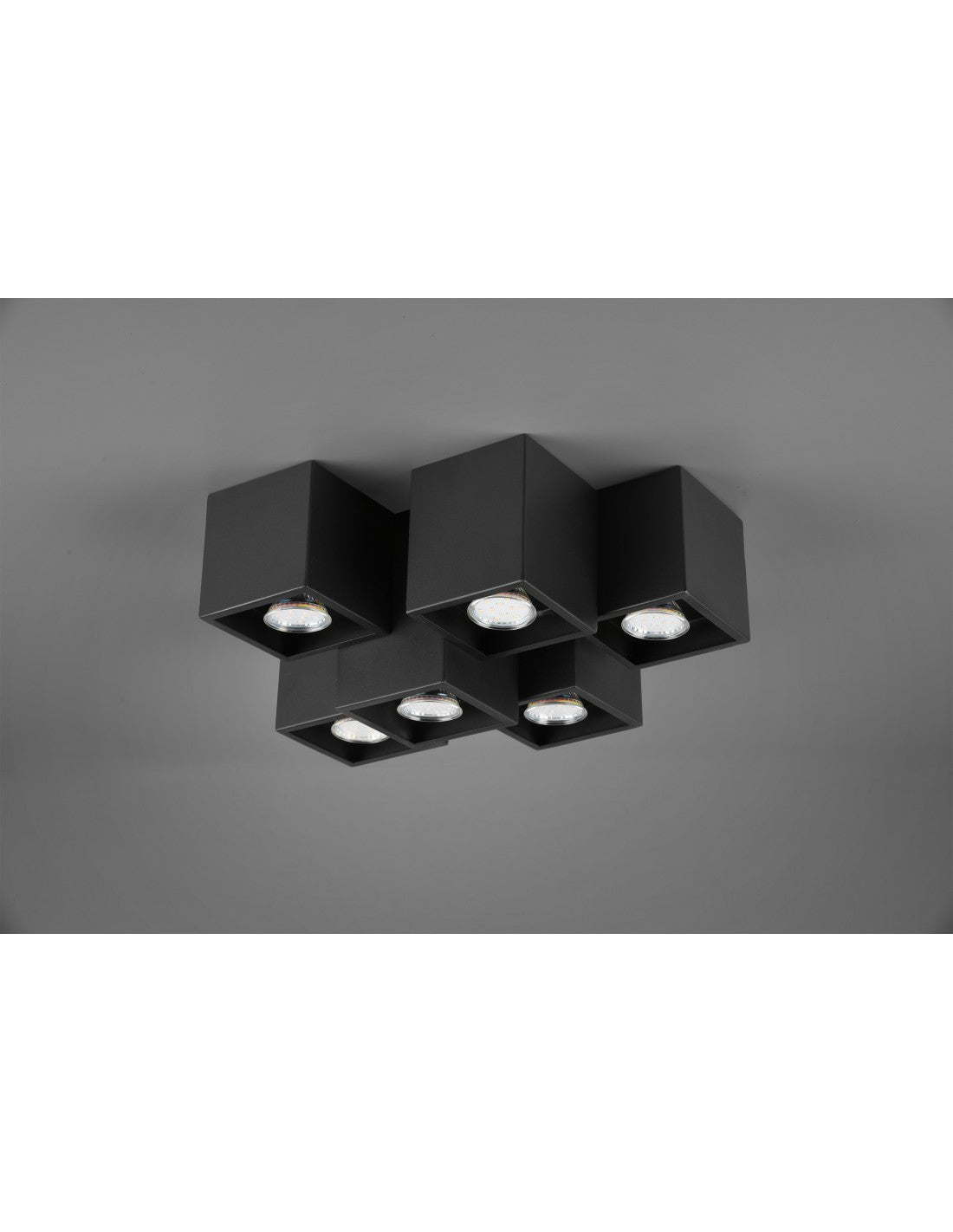 Lámpara de techo 6 Cubos GU10 RGB Fernando Negro Mate Trio Lighting