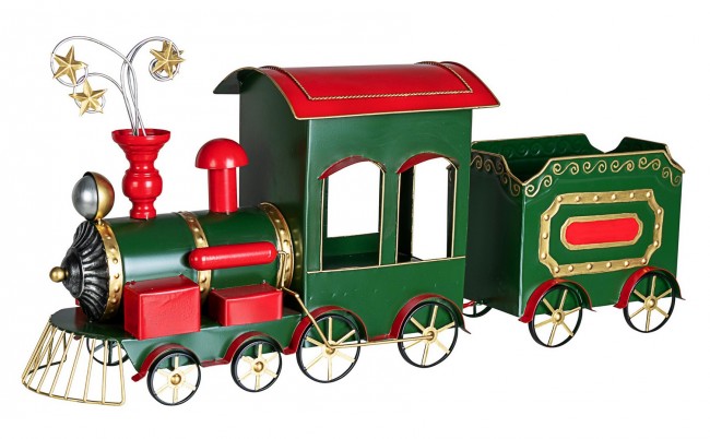 1 decoración de tren verde de ruta 1P.