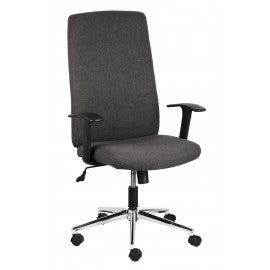 Sillón de escritorio de oficina ejecutivo de tela gris oscilante