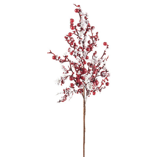 Decoración navideña ramita de frutos rojos 45 cm