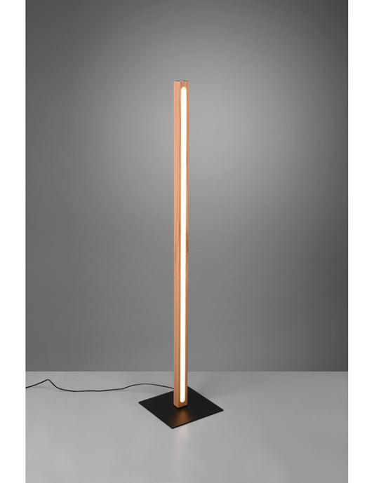Lámpara de pie Bacchetta vintage de madera Led Touch Bellari Trio Lighting