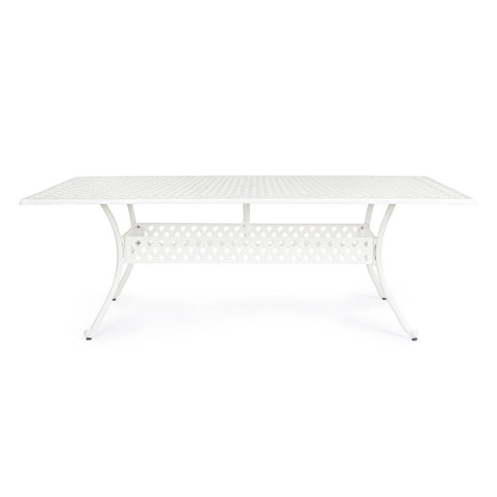 Mesa exterior rectangular Ivrea blanca 107x213 cm
