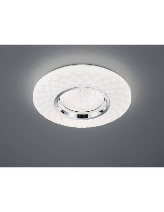 Lámpara de techo LED moderna Dimmer Magnolia White Rhombus Decoraciones Ø39 cm Trio Lighting