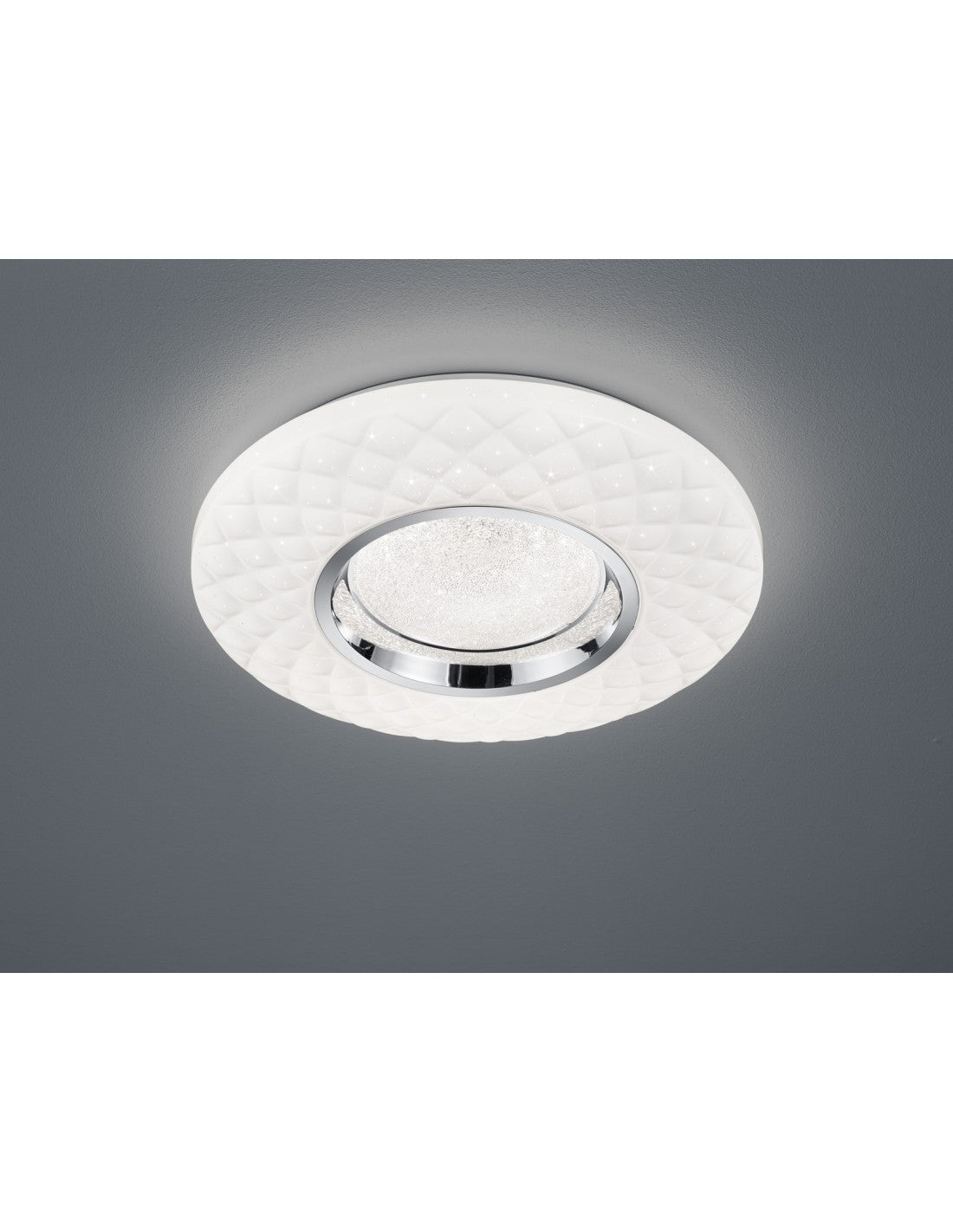 Lámpara de techo LED moderna Dimmer Magnolia White Rhombus Decoraciones Ø39 cm Trio Lighting