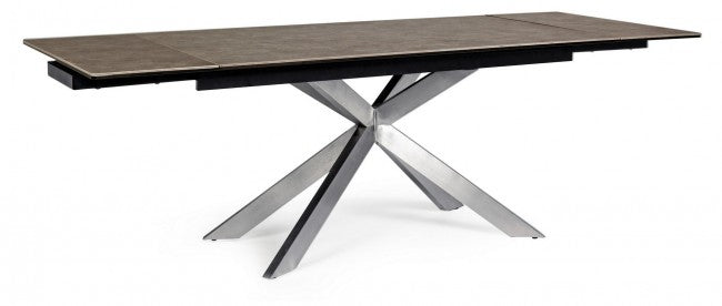 Mesa extensible Arzachel acero cerámico 160-240 x 90 cm