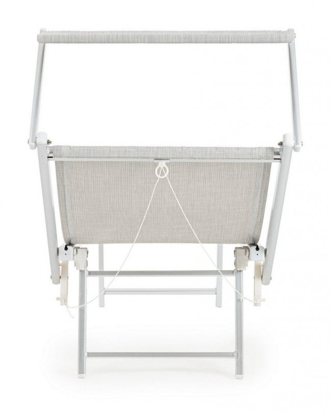 Tumbona plegable OCEAN en aluminio gris.